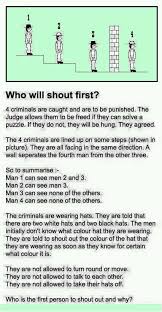 Black And White Puzzle Game Four Criminals And Black And White Hats Riddle Bhavinionline Com Black And White Hats Riddles Brain Teasers For Kids