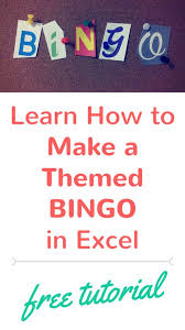 Create Bingo Game Cards Using Excel Short Tutorial On How To Make Bingo Cards That You Can Customize For Any Theme Bing Business For Kids Bingo Games Bingo