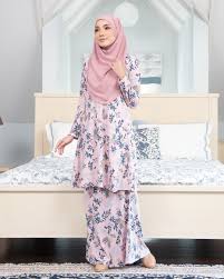 Shop baju kurung pahang collection online @ zalora malaysia & brunei. Baju Kurung Pahang Laura Printed Dusty Pink Kualiti Designer Harga Luarbiasa