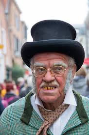 Dickens Festival Christmas Carol Man with Red Scarf and Old Hat Editorial  Image