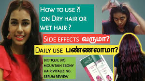 Biotique bio dandelion visibly ageless serum review! Biotique Mountain Ebony Vitalizing Serum Review In Tamil How To Use Biotique Hair Serum Full Demo Youtube