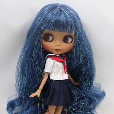 Blue hair is a great way to create a bold and fun look! 12 Factory Blythe 1 6 Bjd Shinging Blue Hair Joint Body Matte Face Dark Skin Ebay
