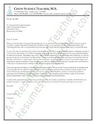 Science Teacher Cover Letter Sample Teaching Cover Letter Cover Letter For Resume Resume Cover Letter Examples