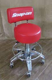 snap on rolling stool back red chair tools shop man cave adjustable garage red chair shop stool garage stool
