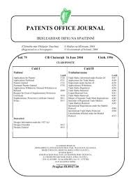 And the cloths you get turn to buckets and buckets to sponges. Patents Office Journal Irish Patents Office