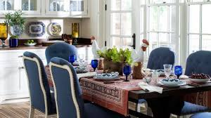 It is a dark finish,counter height table w/ ladder back chairs & a buffet & hutch. How To Set The Perfect Dining Room Table Decorating Tips Youtube
