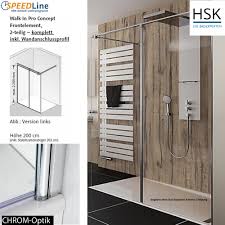 Das wandprofil punktet mit flexiblen montagemöglichkeiten: Hsk Walk In Pro Concept 140x200 Cm 2 Teilig Anschlag Rechts Impulsbad