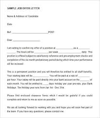 Job Offer Letter Template Word Business Form Letter Template