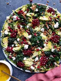 Shaved Brussels Sprouts And Kale Salad With Pomegranate And Crispy Farro By Saratane Quick Easy Recipe The Feedfeed Recipe Farro Recipes Brussel Sprouts Sprouts Salad