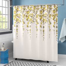 Curved rotated shower curtain rod. Black Yellow Gold Shower Curtains Shower Liners You Ll Love In 2021 Wayfair