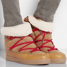 Isabel marant women's 70mm nowly shearling suede boots. Isabel Marant S Wedge Sneakers For Winter Nowles Snow Boots