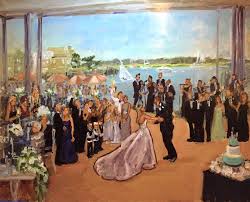 Live Wedding Painting At The Reeds Stone Harbor Nj By The Event Painter Joan Zylkin The Reeds Stone Harbor Wedding Painting Stone Harbor