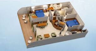 Concierge 2 Bedroom Suite With Verandah Category S Sleeps 7 Size 945 Sq Ft Including Verandah Room Cruise Rooms Disney Cruise Rooms Two Bedroom Suites