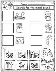 Free printable worksheets for kindergarten. Christmas Initial Sound Cut And Paste Worksheets Activities For Kindergarten