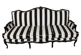 Black and white is a classic combo that never goes out of fashion. Provencal Style Sofa Black And White Striped Sofa Vintage Settee Furniture Vintage Sofa