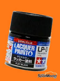 Flat Black Lp 3 1 X 10ml Lacquer Paint Manufactured By Tamiya Ref Tam82103 Also 82103