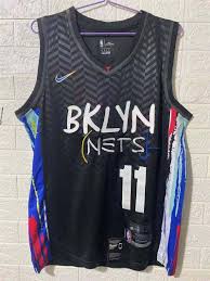 Taking visual cues from the legendary artist, the jersey arrives in the nba franchise's signature black and white color scheme with a basquiat twist. Nets 11 Kyrie Irving Black 2021 Nike City Edition Swingman