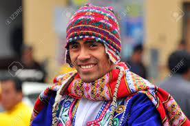 The challo is a woven knit hat that is knitted by the dad of the son in hopes that he will keep it forever. Cusco Peru September 5 Portrait Of Quechua Man Dressed In Stock Photo Picture And Royalty Free Image Image 7959816
