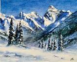 Winter Landscape Painting Colorado Mountain Art Snowy Trees ...