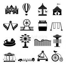 jeu d icones de parc attractions attraction coloriage cinq heures