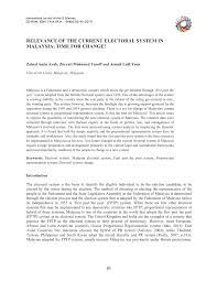 An act to prevent electoral offences and corrupt and illegal practices at elections; Pdf Relevance Of The Current Electoral System In Malaysia Time For Change
