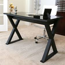 48 Black X Frame Glass Metal Computer Desk Glass Computer Desks Metal Computer Desk Black Desk