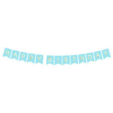 Use these gold free printable banner letters for a birthday banner, or to make a custom banner for any party or any occasion. Pastel Blue Gold Happy Birthday Banner 1 7m Party Delights