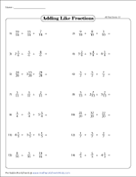 Now, make the denominators of both the fractions as 60 using multiplication and then add them as shown below. Adding Three Fractions Worksheets
