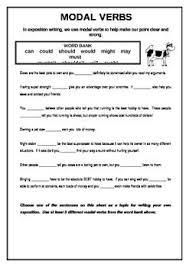 Welcome to busyteacher's modal verbs worksheets category. Modal Verbs In Exposition Writing Word Bank Verb Sentences