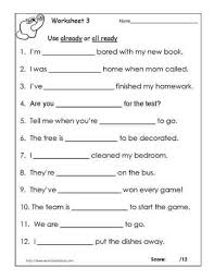 Already Or All Ready Grammar Worksheets Kindergarten Grammar Worksheets English Grammar Worksheets