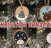 DIY Painted Wood Slice Christmas Ornaments
