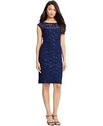 Lauren Ralph Lauren Womens Petites Lace Overlay Sequined Cocktail Dress Navy 12p More Info Could Be Fo Lace Sheath Dress Lace Blue Dress Cocktail Dress Lace