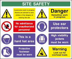 Confined spaces exits & exit ways flammable storage high noise respirator required eye hazard biohazard emergency stop low overhead empty gas cylinder restricted access hardhat required hot. A3 Construction Site Safety Signage Nairobi Safety Shop