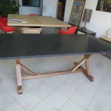 Superbe Table De Salle A Manger En Noyer Et Granit Design Sur Mesure Table Salle A Manger Table Bois Massif Table Design