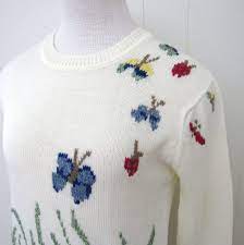 Rated easy by ravelrers and the designer though it does require picking up stitches. 70s Knit Sweater Butterfly Floral Print Vintage Cream Crew Neck Pullover Kids Large Womens Small Floral Prints Knitted Sweaters Vintage Hippie