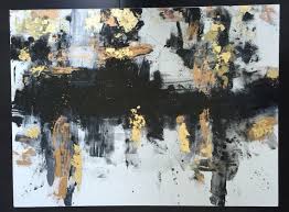 Black And Gold Artwork Abstract Black Gold And White Large Acrylic Painting On 30 X 40 Canvas Abstract Art Inspiration Abstract Art Painting Art