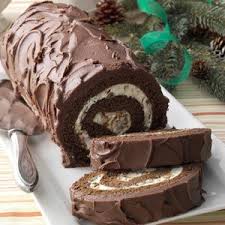 Chocolate Cake Roll With Praline Filling Recipe Chocolate Roll Cake Cake Roll Recipes Cake Roll