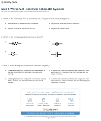 quiz worksheet electrical schematic symbols study com