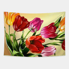 As spring arrives, there are beautiful flowers to enjoy. Tulip Flower Art Work Tulips Flowers Tapisserie Teepublic De