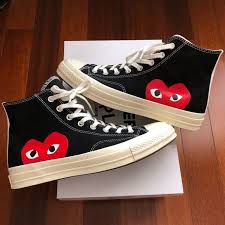 Comme Des Garcons Play X Converse Chuck Taylor 1970s Hi Black Comme Des Garcons Play X Converse All Star 70s Hi Nwt In 2020 Chucks Style Converse Style Converse