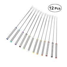24 Cm Bifurcaciones De La Fondue De Fromage Avec La Manija Resistant A La Chaleur Pour La Fontaine De Chocolat Fondue Roast Malvaviscos Bestonzon 12pcs Fourchettes De La Fondue Du Acier Inoxydable