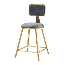 Xsj Chairs Modern Dining Chair Flannel Soft Backrest And Cushion Metal Gold Legs Bar Leisu Kitchen Breakfast Bar Stools Living Room Stools Bar Furniture Modern