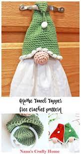 Crochet Gnome Towel Topper Free Pattern Dishcloth Crochet Pattern Christmas Crochet Patterns Crochet Towel Topper