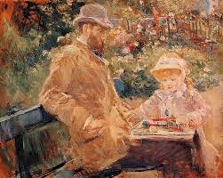 Berthe Morisot Eugene Manet And His Daughter At Bougival Berthe Morisot Art Julie Manet