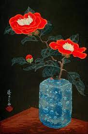 Yoshijiro Urushibara 1888 1953 Camellias In A Vase 1930 Floral Art Flower Art Japanese Painting