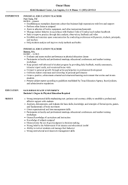 Physical Education Teacher Resume Samples Velvet Jobs