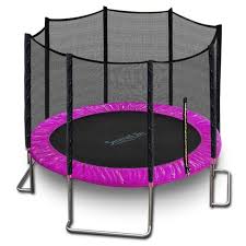 This should be assembled first, and then it gets attached to the frame of the trampoline. Serenelife 10 Foot Outdoor Backyard Play Trampoline And Safety Protective Dual Closure Net Enclosure For Kids Supports Weight Up To 352 Pounds Pink Target