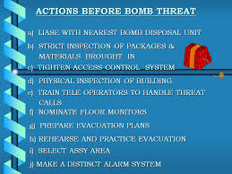 Maybe you would like to learn more about one of these? Bomb Warning Procedure By Col S D Tandon Bomb Warning Procedure 01 General 01 General 02 Actions Before Bomb Threat 02 Actions Before Bomb Threat Ppt Download