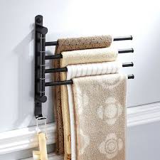 31'' h x 24.63'' l x 8.88'' d Stainless Steel Chrome Bathroom Swivel Towel Rail Rack Shelf 4 Arms Black Ebay