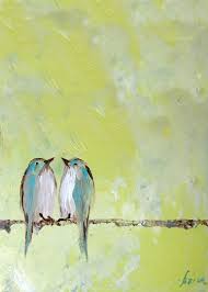 Love Birds On A Wire Painting Lemon Chiffon Sky Teacher Gift Music Teacher Piano Teacher Etsy Bird Art Art Art Inspiration